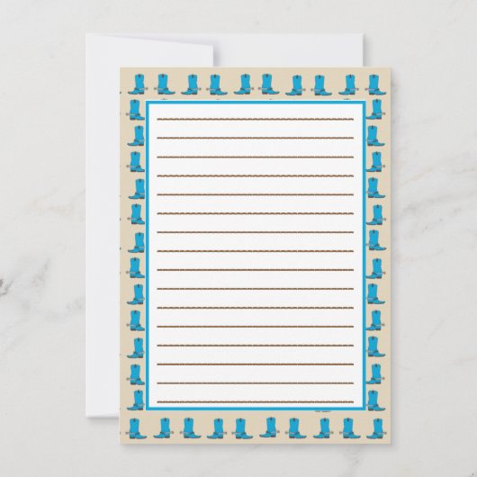 女性のカーボーイまたはカウボーイジェンダーがアドバイスカードを表示 招待状 (裏面)