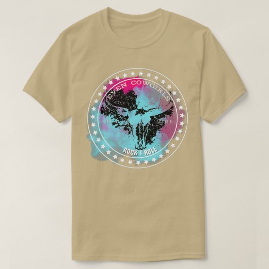 女性のカーボーイも小さな岩の山のよう転がに Tシャツ (デザイン正面)