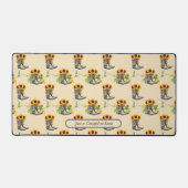 女性のカーボーイアットハートひまわりブーツ柄 デスクマット (正面)