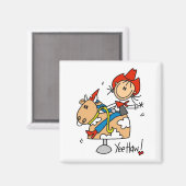 女性のカーボーイイエーTシャツとギフト マグネット (正面/裏面)