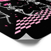 女性のカーボーイウェスタンおもしろい踊り骨格とディスコ ポスター (角)