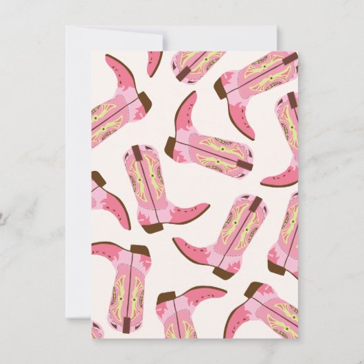 女性のカーボーイウェスタンバースデーパーティ招待状 招待状 (裏面)