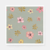 女性のカーボーイウェスタンベビーシャワーボホフラワーブーツ スタンダードランチョンナプキン (正面)