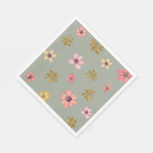 女性のカーボーイウェスタンベビーシャワーボホフラワーブーツ スタンダードランチョンナプキン (角)