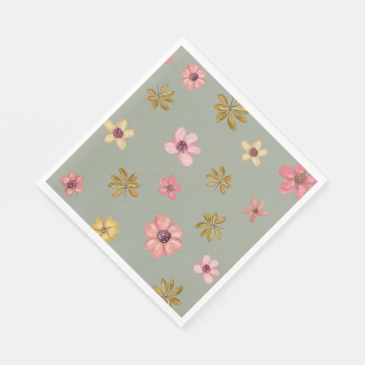 女性のカーボーイウェスタンベビーシャワーボホフラワーブーツ スタンダードランチョンナプキン (角)