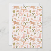 女性のカーボーイウェスタンベビー写真誕生のお知らせ 案内状 (裏面)