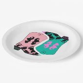 女性のカーボーイウェスタンモダンブーツ農家ランチカウボーイ ペーパープレート (アングル)