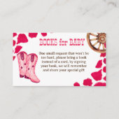 女性のカーボーイウェスタンロデオ赤ちゃんシャワー予約リクエスト エンクロージャーカード (正面)