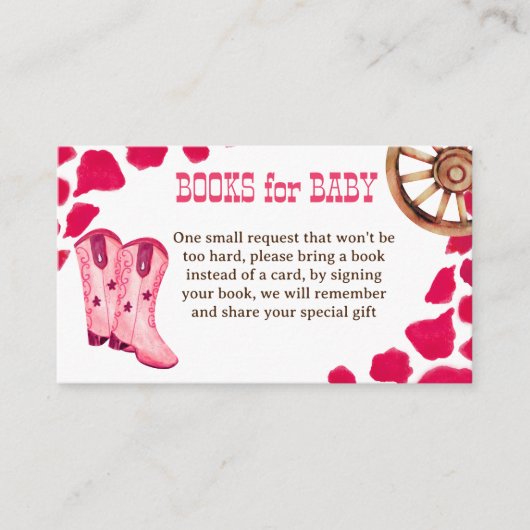 女性のカーボーイウェスタンロデオ赤ちゃんシャワー予約リクエスト エンクロージャーカード (正面)