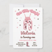 女性のカーボーイウェスタン誕生日パーティーの招待 招待状 (正面)