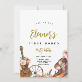 女性のカーボーイウエスタンカントリー誕生日招待状 招待状