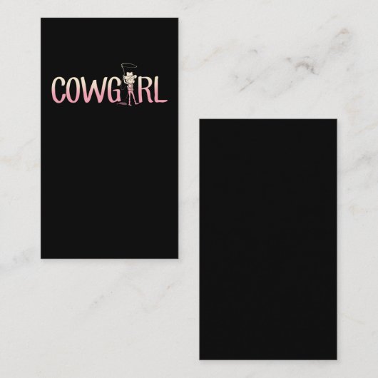 女性のカーボーイウエスタンハットカントリーウーマンロデオライディング 名刺 (正面/裏面)