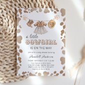 女性のカーボーイウエスタンハットブーツドレスベビーシャワー 招待状