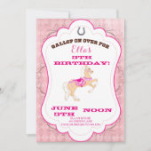 女性のカーボーイウエスタンバースデーパーティ招待状 招待状 (正面)