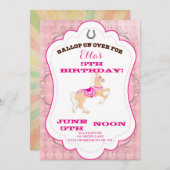 女性のカーボーイウエスタンバースデーパーティ招待状 招待状 (正面/裏面)