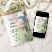 女性のカーボーイウエスタンバーンパーティースウィート16バースデーパーティー 招待状