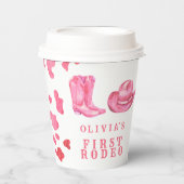 女性のカーボーイウエスタンファースト・ロデオ誕生日パーティー 紙コップ (正面)