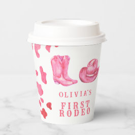 女性のカーボーイウエスタンファースト・ロデオ誕生日パーティー 紙コップ
