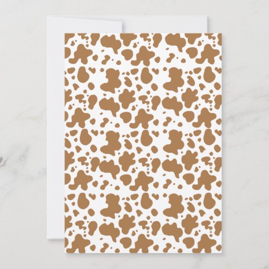 女性のカーボーイウエスタンブラウンプライド赤ちゃんシャワー 招待状 (裏面)