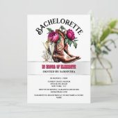 女性のカーボーイウエスタンブーツマゼンタ茶色の泡立ち性シック 招待状 (スタンド正面)