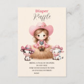 女性のカーボーイウエスタンベビーガールおむつラッフル エンクロージャーカード (正面)