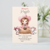 女性のカーボーイウエスタンベビーガールおむつラッフル エンクロージャーカード (スタンド正面)