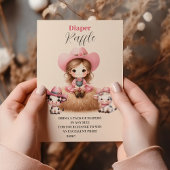 女性のカーボーイウエスタンベビーガールおむつラッフル エンクロージャーカード