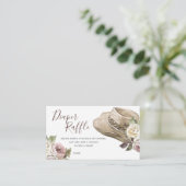 女性のカーボーイウエスタンベビーシャワーおむつラッフル エンクロージャーカード (スタンド正面)