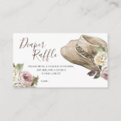 女性のカーボーイウエスタンベビーシャワーおむつラッフル エンクロージャーカード (正面)