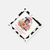 女性のカーボーイウエスタンラストロデオバチェロレッテ スタンダードカクテルナプキン (角)