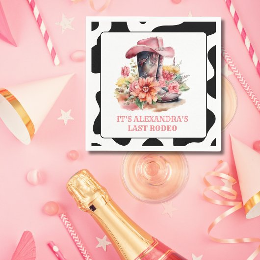 女性のカーボーイウエスタンラストロデオバチェロレッテ スタンダードカクテルナプキン