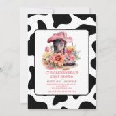 女性のカーボーイウエスタンラストロデオバチェロレッテ 招待状 (正面)