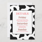 女性のカーボーイウエスタンラストロデオバチェロレッテ 招待状 (裏面)