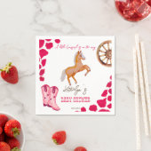 女性のカーボーイウエスタンロデオかわいい赤ちゃんシャワーピンク スタンダードカクテルナプキン (インサイチュ)