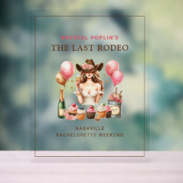 女性のカーボーイウエスタンロデオテーブルトップ アクリルサイン