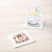 女性のカーボーイウエスタンロデオバチェロレッテブライダルシャワー スクエアペーパーコースター (インサイチュ)