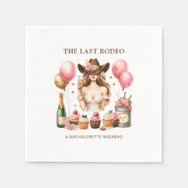 女性のカーボーイウエスタンロデオバチェロレッテブライダルシャワー スタンダードカクテルナプキン