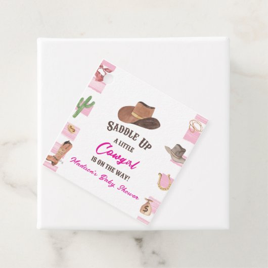 女性のカーボーイウエスタンロデオワイルドウエストベイビーシャワー フェイバータグ (インサイチュ)