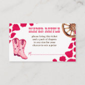 女性のカーボーイウエスタンロデオ赤ちゃんシャワーおむつラッフル エンクロージャーカード (正面)