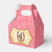 女性のカーボーイウズピンクペイズリー西パーティー贈り物 フェイバーボックス (裏面サイド)