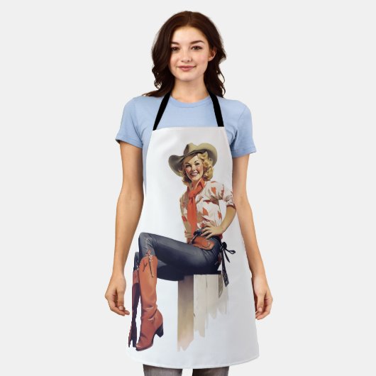 女性のカーボーイエプロン エプロン (着用した状態)