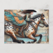 女性のカーボーイオンアパロオサホース ポストカード (正面)