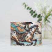 女性のカーボーイオンアパロオサホース ポストカード (スタンド正面)