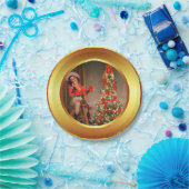 女性のカーボーイオンサドルとクリスマスツリープレート ペーパープレート (パーティー)