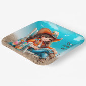 女性のカーボーイオンビーチガールバースデーパーティー ペーパープレート (傾斜あり)