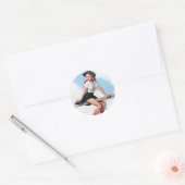 女性のカーボーイオンフェンスのピン留め ラウンドシール (封筒)