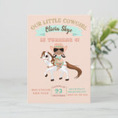 女性のカーボーイオンホースガールズ誕生日エスニック 招待状 (スタンド正面)