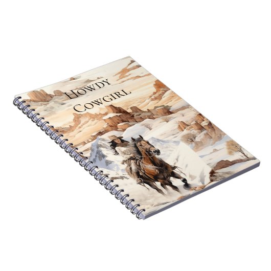 女性のカーボーイオンホースサウスウェスタン ノートブック (右側)