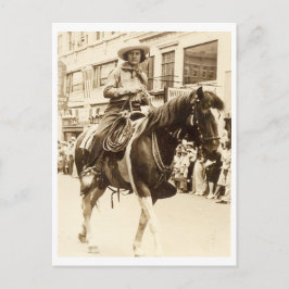 女性のカーボーイオン馬ヴィンテージ1930s ポストカード