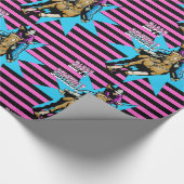 女性のカーボーイオ走ンズホースハッピーバースデー ラッピングペーパー (角)